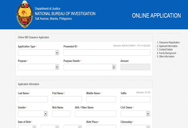 DOJ: Apply for NBI clearance online