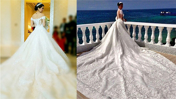 longest wedding gown