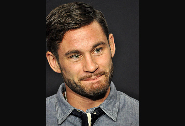 Chris Algieri faces the media at the StubHub Center. - ChrisAlgieri-15-