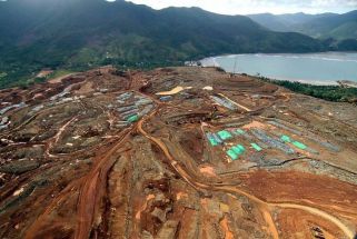 This photo taken on February 25, 2017 shows an aerial shot of the mining site of Cagdianao Mining Corporation (CMC) in Cagdianao town in Dinagat island.