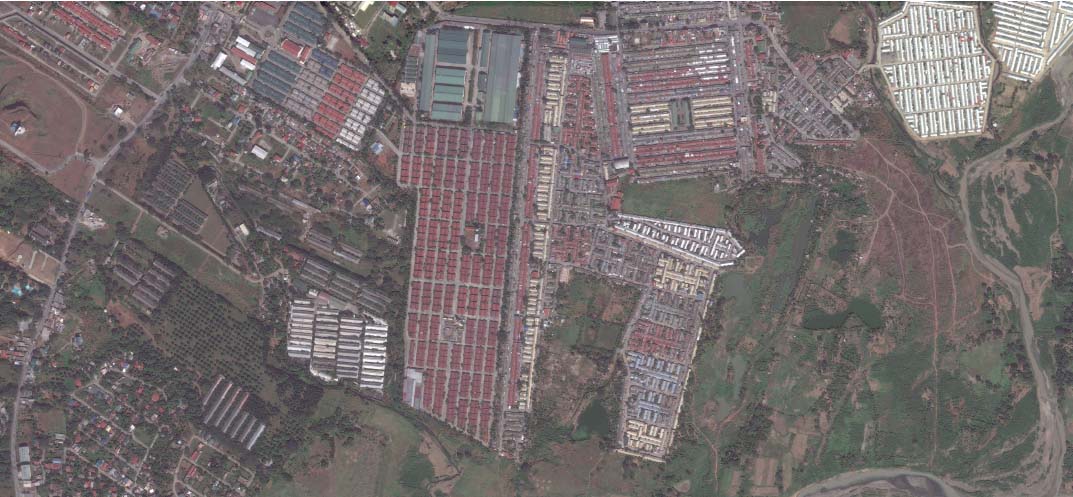 Satellite image from Google Drive shows Kasiglahan Village in Rodriguez, Rizal.