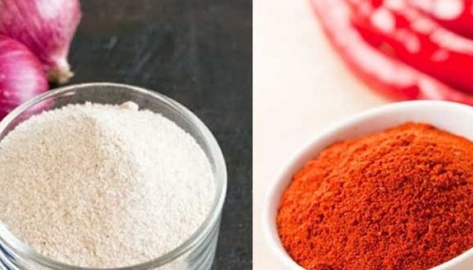 Powdered onion, sili soon in the market
