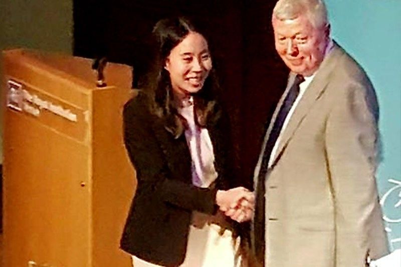 A Filipina tops London speaking contest