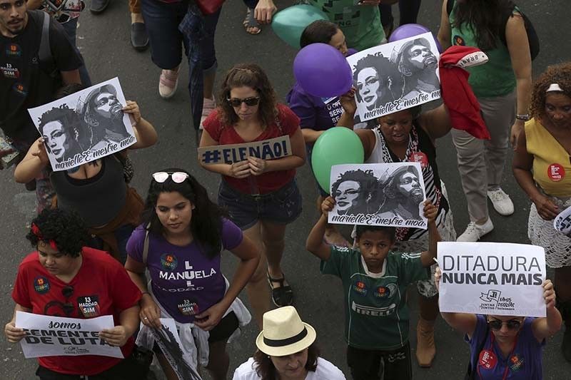 Thousands rally against leading, far-right Brazil candidate