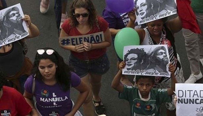 Thousands rally against leading, far-right Brazil candidate