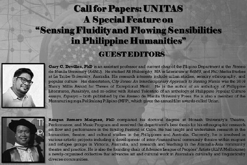 UNITAS welcome submissions on Philippine Humanities