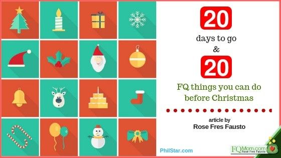 20 days to go and 20 FQ things you can do before Christmas