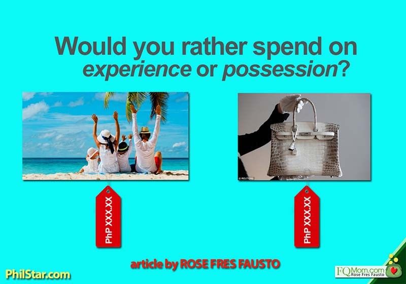 Would you rather spend on experience or possession?