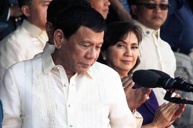 Duterte, Robredo sharing stage at PMA rites