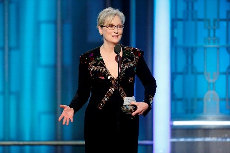Streep wins Globe DeMille award, excoriates Trump