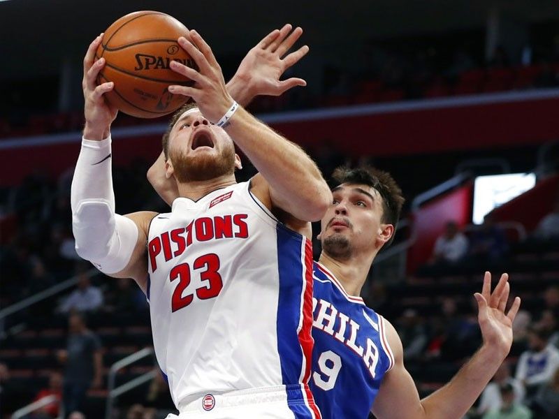 Griffin explodes for 50 points as Pistons outlast Sixers in OT