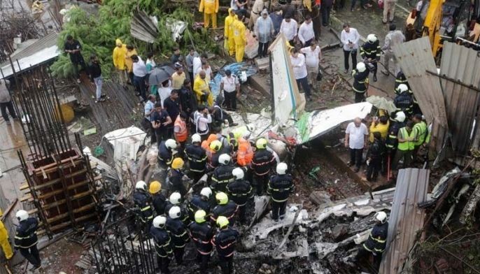 Chartered plane crashes in Mumbai; at least 6 people dead