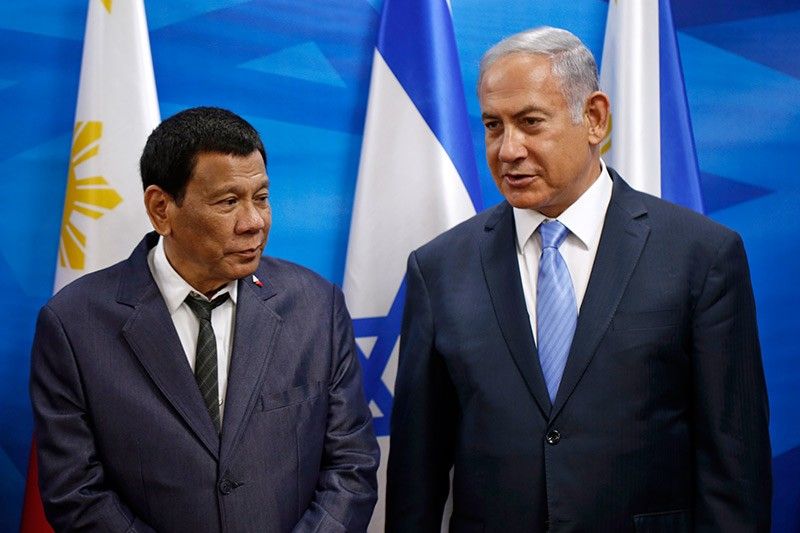 Duterte tells Israel's Netanyahu he hopes for enduring 'warm' ties; deals inked