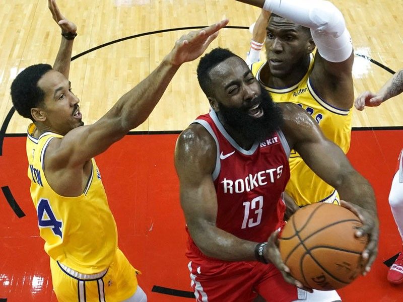 Harden guides Rockets in routing Warriors