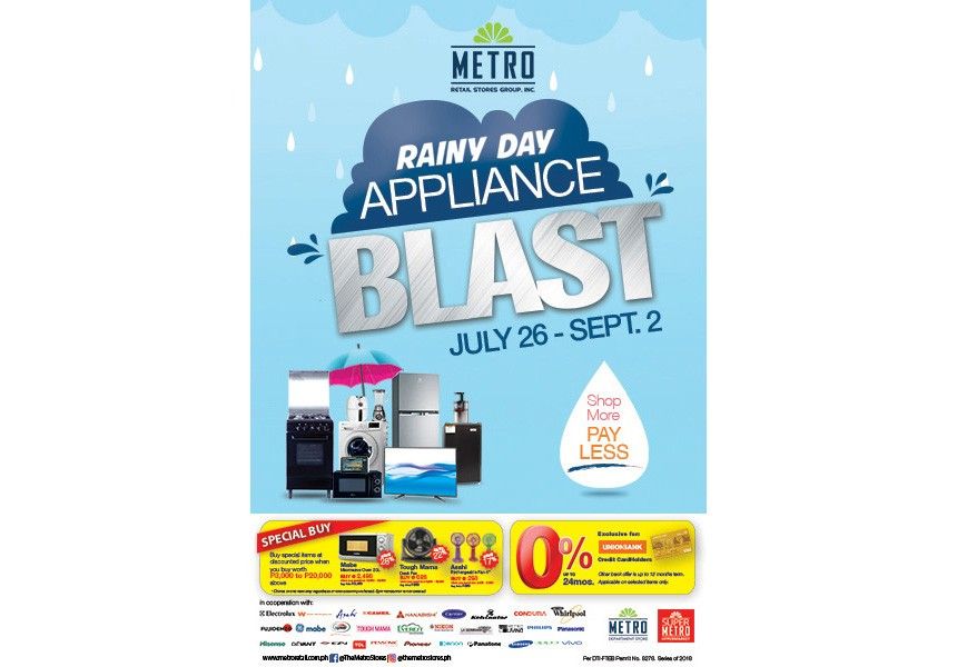 Shop for great choices at the Metro Department Stores Appliance Blast