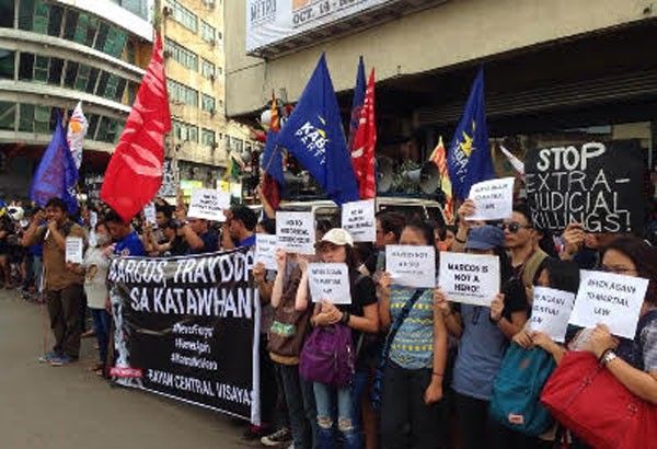 Rallyists to Duterte: Cut ties with Marcoses