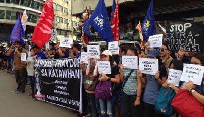 Rallyists to Duterte: Cut ties with Marcoses