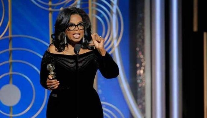 Winfrey says 'time is up' for abusive men in Globes speech
