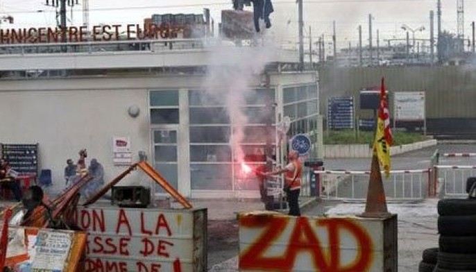 French train workers occupy building, protesting reforms
