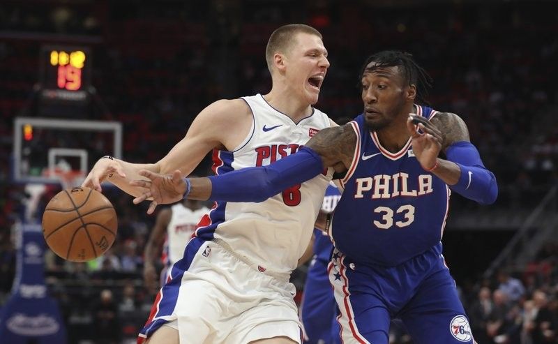 76ers roll to 12th straight, eliminate Pistons
