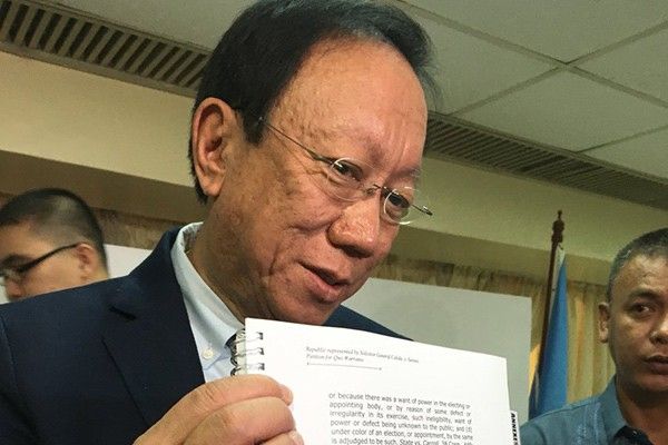 Calida questions Sereno's appointment as chief justice before SC