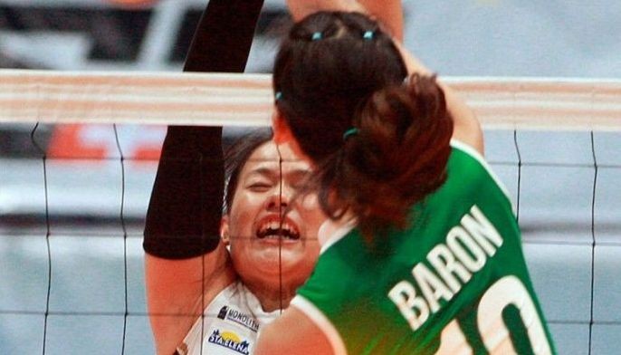 Ateneo Lady Eagles in full flight, eye numbers 3