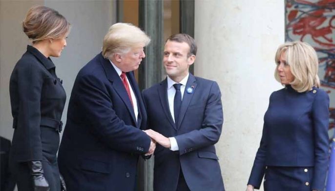 Macron, Trump in show of unity after row over Europe's defense