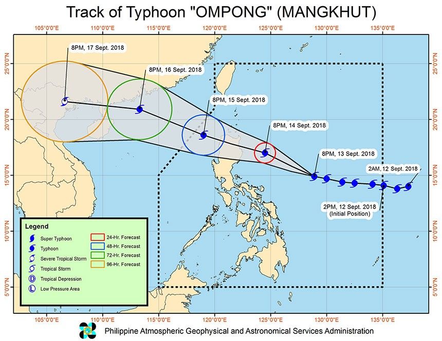 Evacuations due to Typhoon 'Ompong' in Luzon start; storm signals up