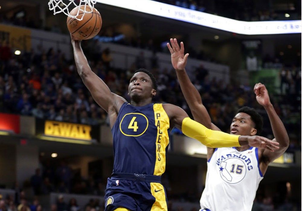 Pacers rout Warriors to sweep season series