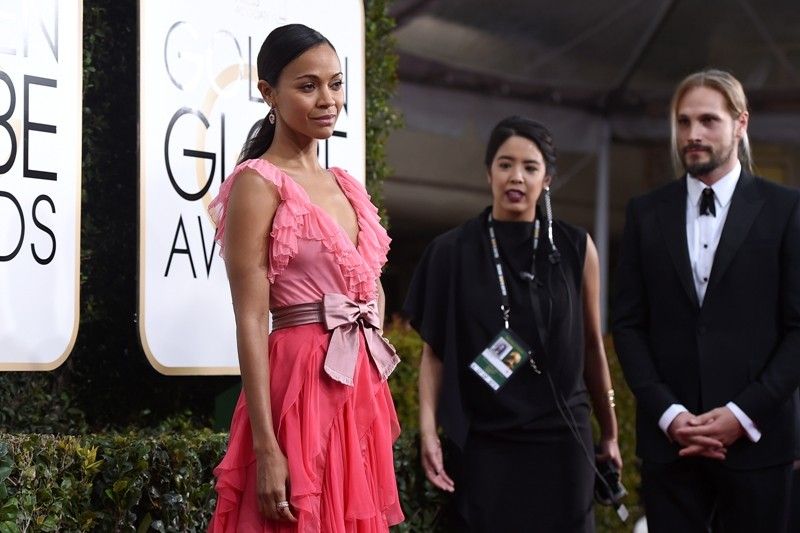A parade of pinks on the Golden Globes red carpet