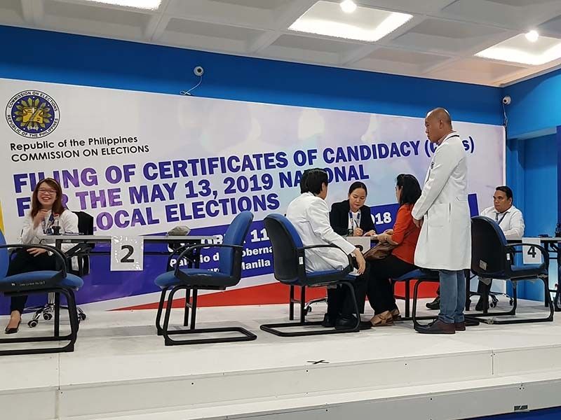 Filing of candidacy for 2019 elections