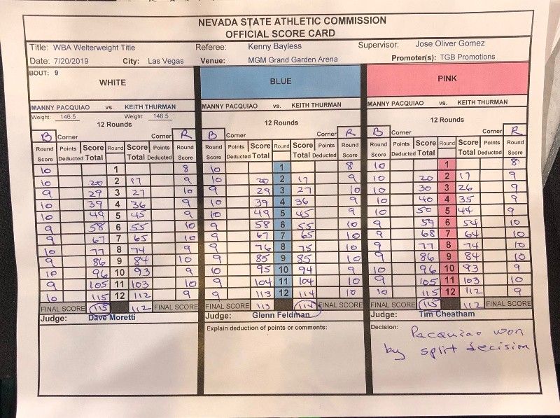 Pacquiao-Thurman scorecard