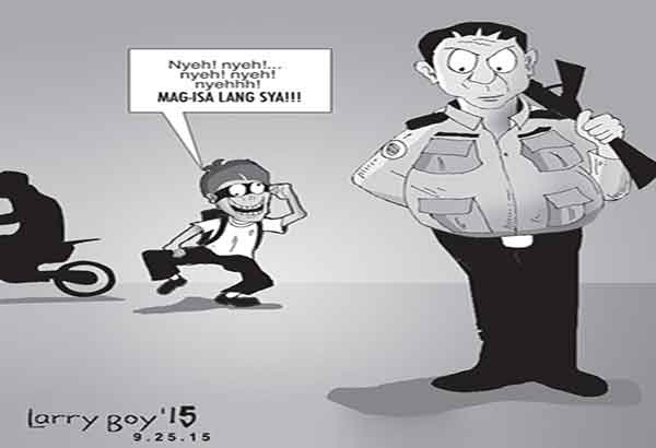 EDITORYAL - Riding-in-tandem, sumasalakaypero wala pa ring pulis sa kalye