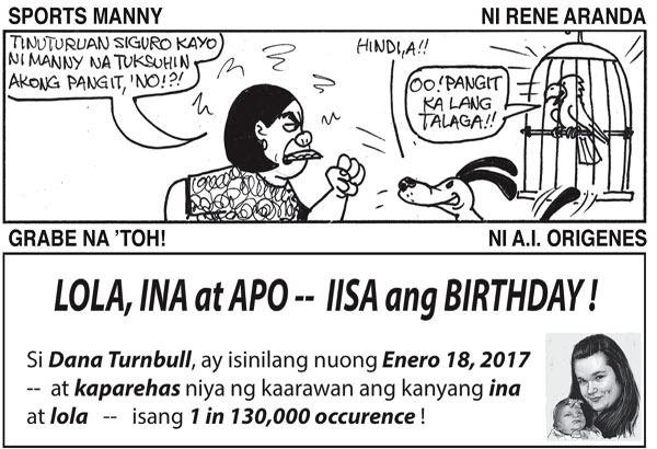 Komiks Enero 29 2018 Pilipino Star Ngayon