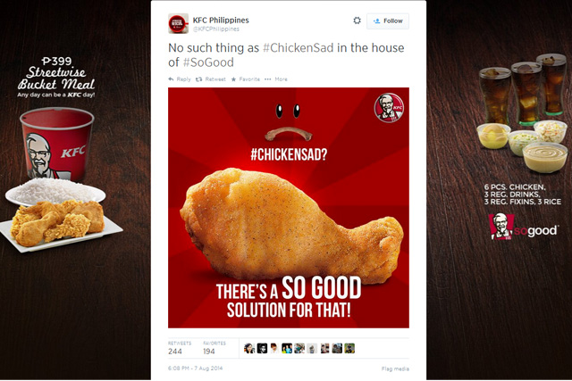 KFC lures #ChickenSad Jollibee customers with #SoGood ad