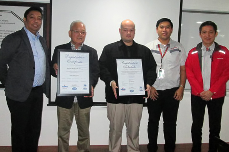 Toyota Davao Group ISO 14001 - Certified