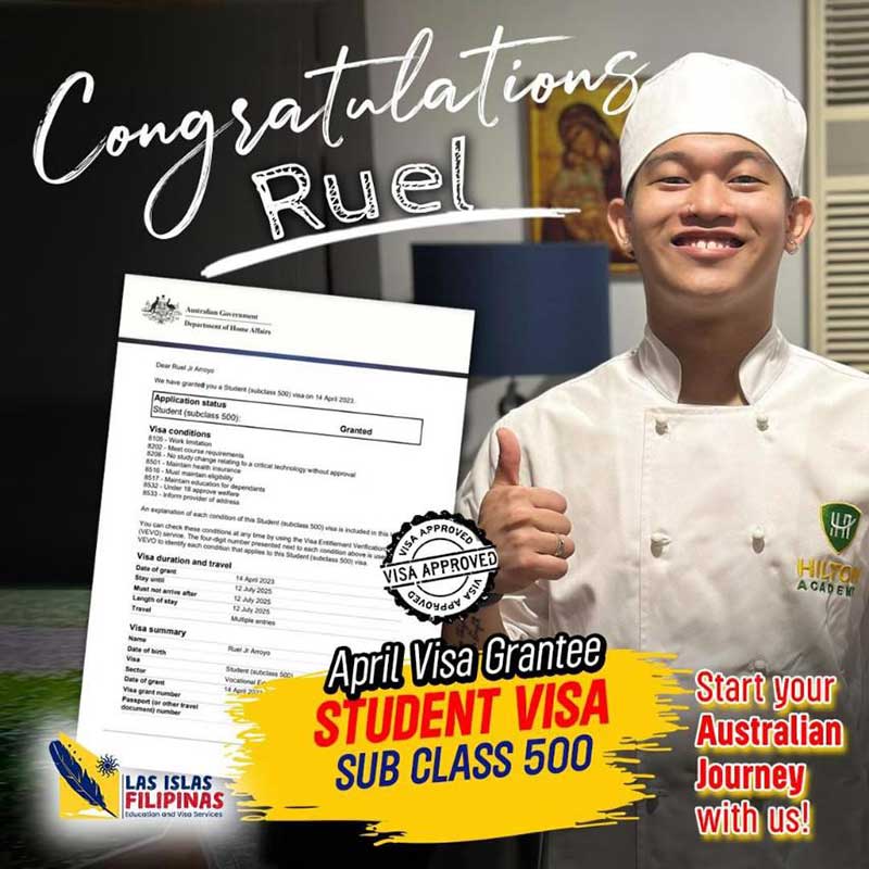 Visa grantee Ruel Arroyo Jr.