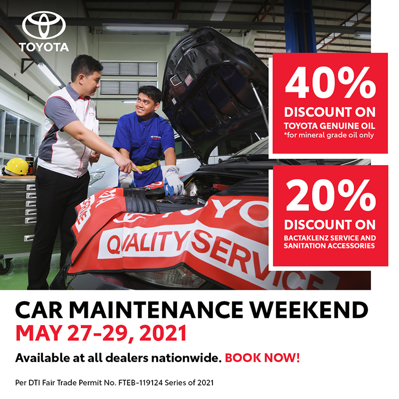 Toyota’s Car Maintenance Weekend happening this May 27 to 29