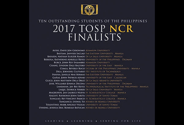 2017 TOSP-NCR finalists released