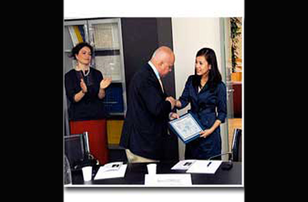 An award for Ni&ntilde;a Corpuz