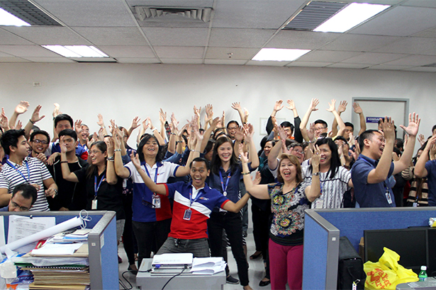 PAL employees laugh together, work better together