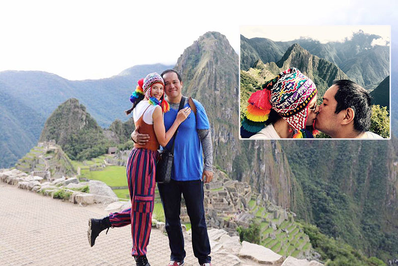 Valerie says â��Yes!â�� at Machu Picchu