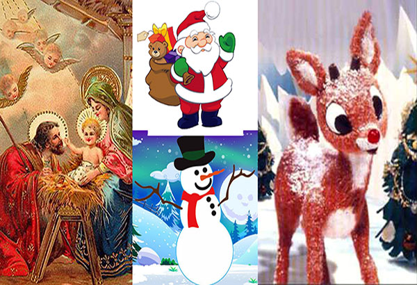 Santa Claus, Rudolph and other Christmas characters 