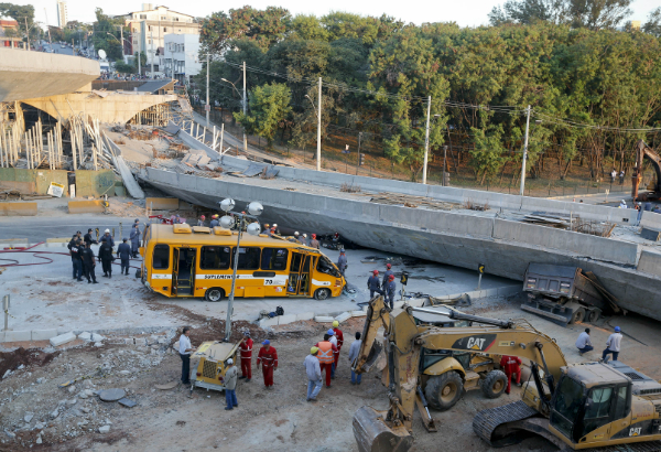Unfinished overpass in World Cup project collapses
