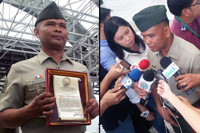 AFP fetes soldier pushed by Laude's German fianc&eacute;