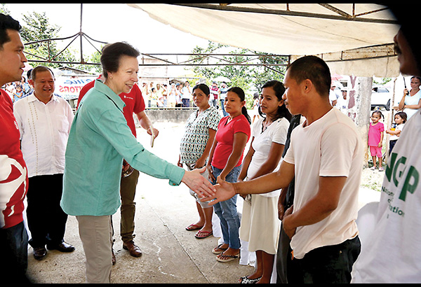Anne visits disaster area