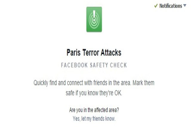 Facebook sets &lsquo;safety check&rsquo; for Paris attacks