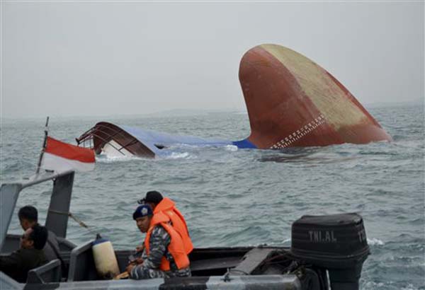 6 Filipino crew missing after Danish cargo ship sinks near Indonesia