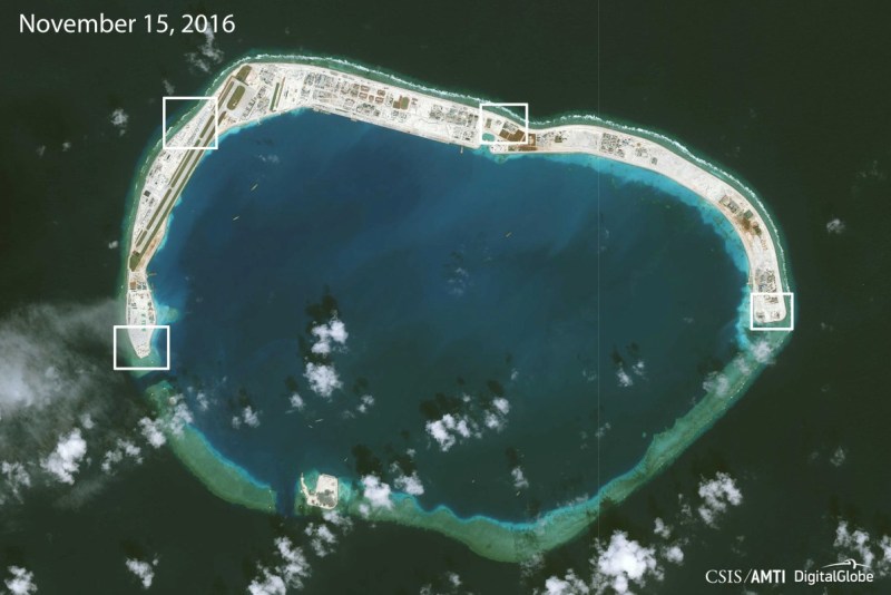 Satellite photos show China weapons in South China Sea