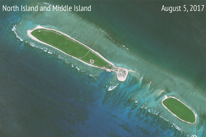 Photos disprove China's claim of halting land reclamation